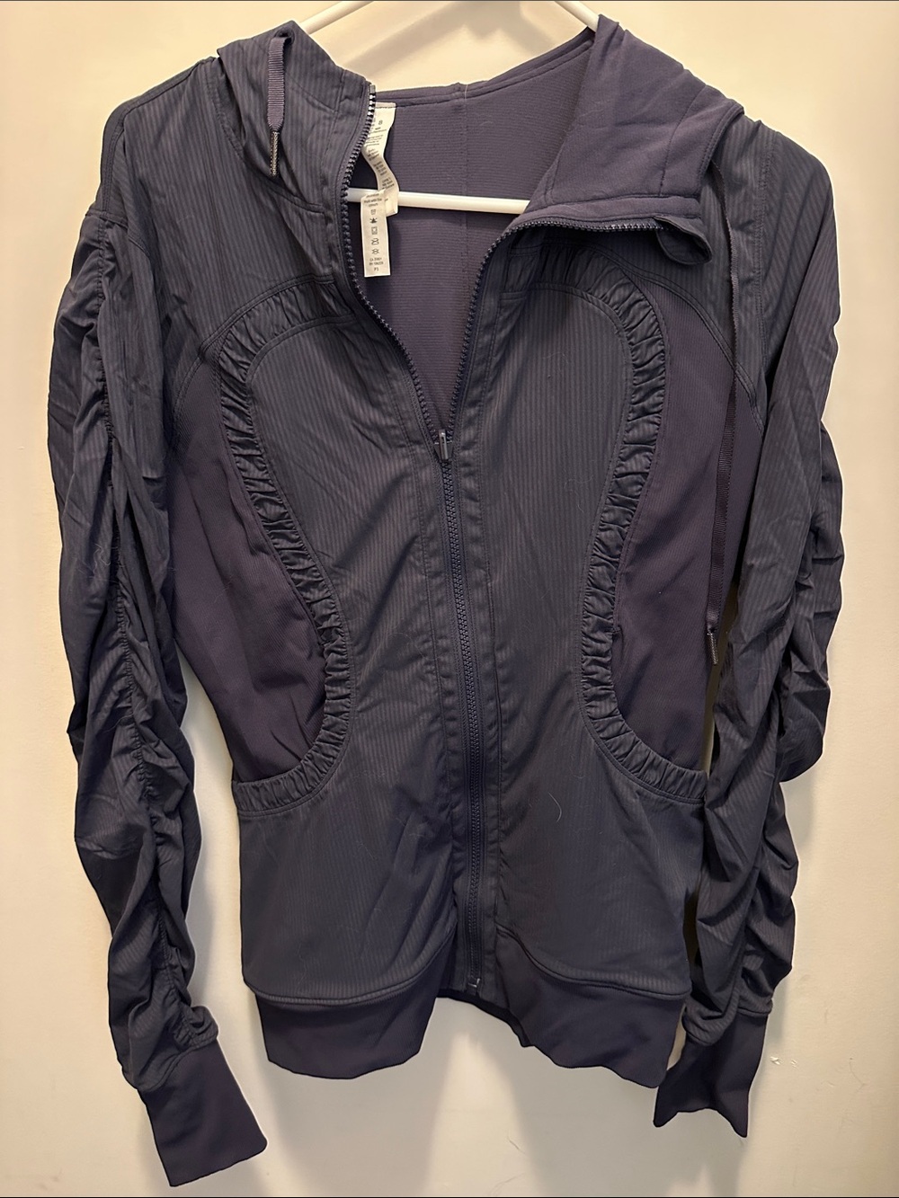 lululemon athletica Navy Ruched Zip Jacket